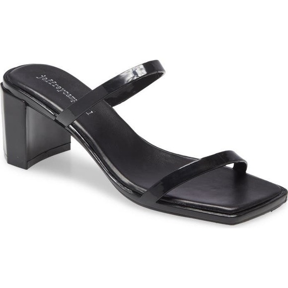Jeffrey Campbell Shoes - NWOT Jeffrey Campbell Black Patent Jamm-3 Jelly Slide Heeled Sandal - 7